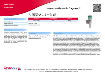 Product sheet Human prothrombin fragment 2