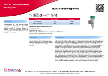 Product sheet Human thrombospondin