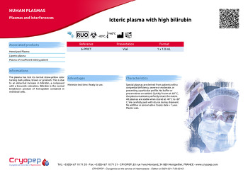 Product sheet Icteric plasma with high bilirubin