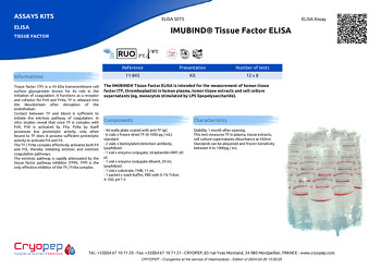 Product sheet IMUBIND® Tissue Factor ELISA