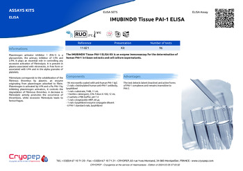 Product sheet IMUBIND® Tissue PAI-1 ELISA
