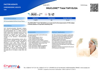 Product sheet IMUCLONE™ Total TAFI ELISA