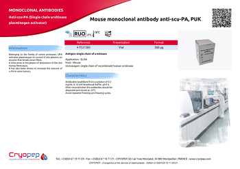 Product sheet Mouse monoclonal antibody anti-scu-PA, PUK