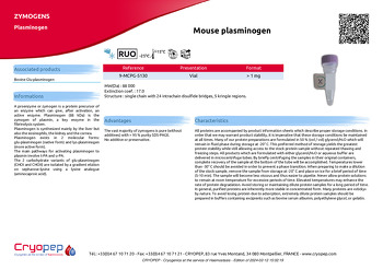 Product sheet Mouse plasminogen