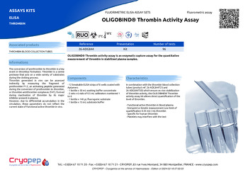 Product sheet OLIGOBIND® Thrombin Activity Assay