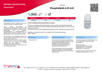 Product sheet Phospholipids 0.25 mM