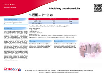 Product sheet Rabbit lung thrombomodulin