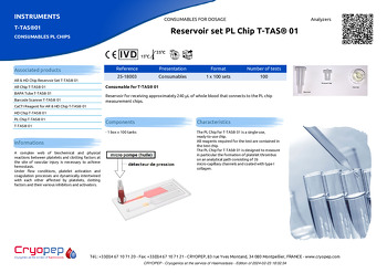 Product sheet Reservoir set PL Chip T-TAS® 01