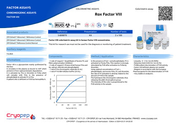 Product sheet Rox Factor VIII