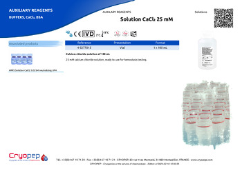 Product sheet Solution CaCl₂ 25 mM