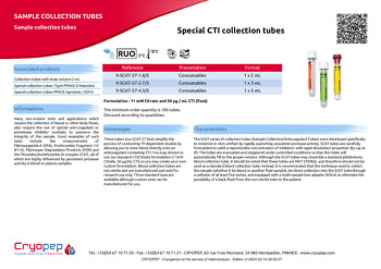 Product sheet Special CTI collection tubes