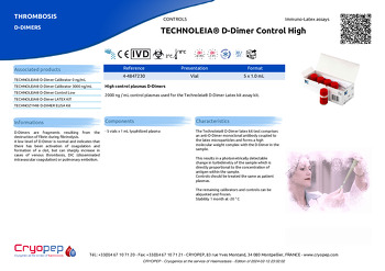 Product sheet TECHNOLEIA® D-Dimer Control High