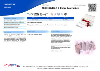 Product sheet TECHNOLEIA® D-Dimer Control Low