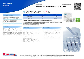 Product sheet TECHNOLEIA® D-Dimer LATEX KIT