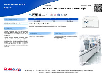Product sheet TECHNOTHROMBIN® TGA Control High