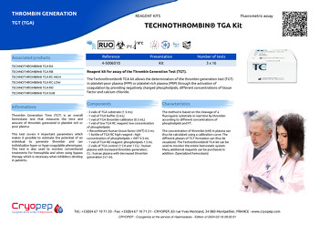 Product sheet TECHNOTHROMBIN® TGA Kit