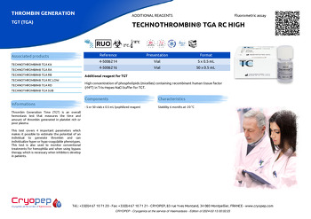 Product sheet TECHNOTHROMBIN® TGA RC HIGH