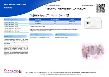 Product sheet TECHNOTHROMBIN® TGA RC LOW