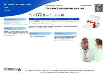 Product sheet TECHNOVIEW® Apixaban Cont Low