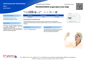 Product sheet TECHNOVIEW® Argatroban Cont High