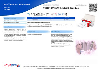 Product sheet TECHNOVIEW® Arixtra® Cont Low