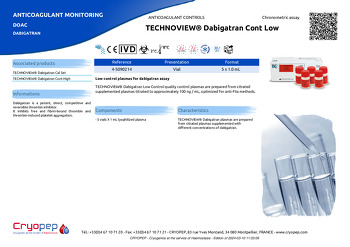 Product sheet TECHNOVIEW® Dabigatran Cont Low
