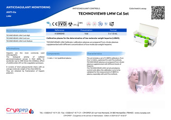 Product sheet TECHNOVIEW® LMW Cal Set