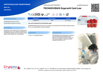 Product sheet TECHNOVIEW® Orgaran® Cont Low