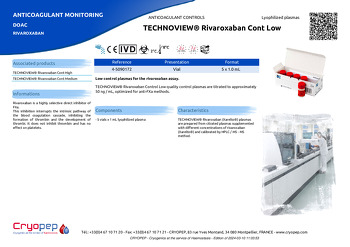 Product sheet TECHNOVIEW® Rivaroxaban Cont Low