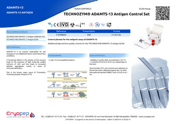 Product sheet TECHNOZYM® ADAMTS-13 Antigen Control Set