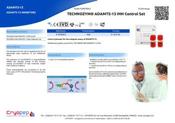 Product sheet TECHNOZYM® ADAMTS-13 INH Control Set