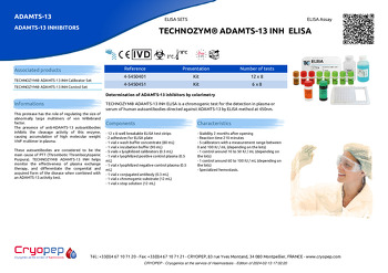 Product sheet TECHNOZYM® ADAMTS-13 INH  ELISA