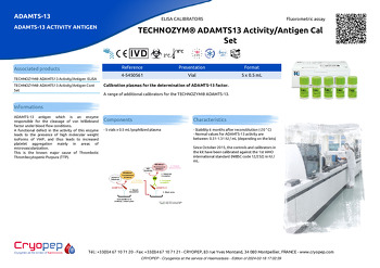 Product sheet TECHNOZYM® ADAMTS13 Activity/Antigen Cal Set