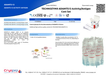 Product sheet TECHNOZYM® ADAMTS13 Activity/Antigen Cont Set