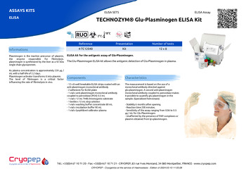 Product sheet TECHNOZYM® Glu-Plasminogen ELISA Kit