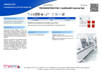 Product sheet TECHNOZYM® PAI-1 Actibind® Control Set