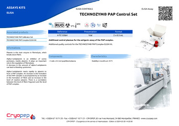 Product sheet TECHNOZYM® PAP Control Set