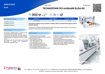 Product sheet TECHNOZYM® PCI Actibind® ELISA Kit