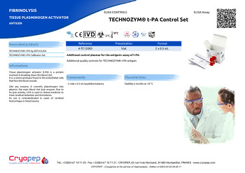 Product sheet TECHNOZYM® t-PA Control Set