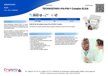 Product sheet TECHNOZYM® t-PA-PAI-1 Complex ELISA
