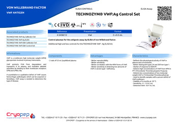 Product sheet TECHNOZYM® VWF:Ag Control Set
