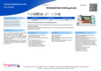 Product sheet TECHNOZYM® VWF:Ag ELISA