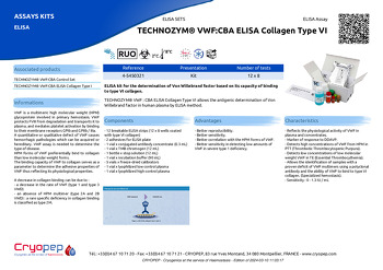 Product sheet TECHNOZYM® VWF:CBA ELISA Collagen Type VI