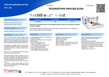 Product sheet TECHNOZYM® VWF:CBA ELISA