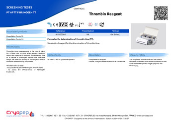 Product sheet Thrombin Reagent