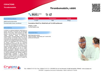 Product sheet Thrombomodulin, rabbit