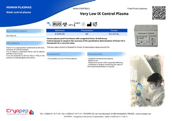 Product sheet Very Low IX Control Plasma