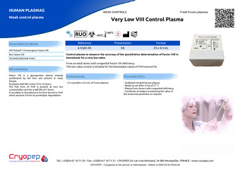 Product sheet Very Low VIII Control Plasma
