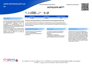 Fiche produit ACTICLOT® dPT™