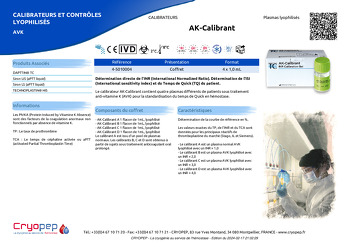 Fiche produit AK-Calibrant